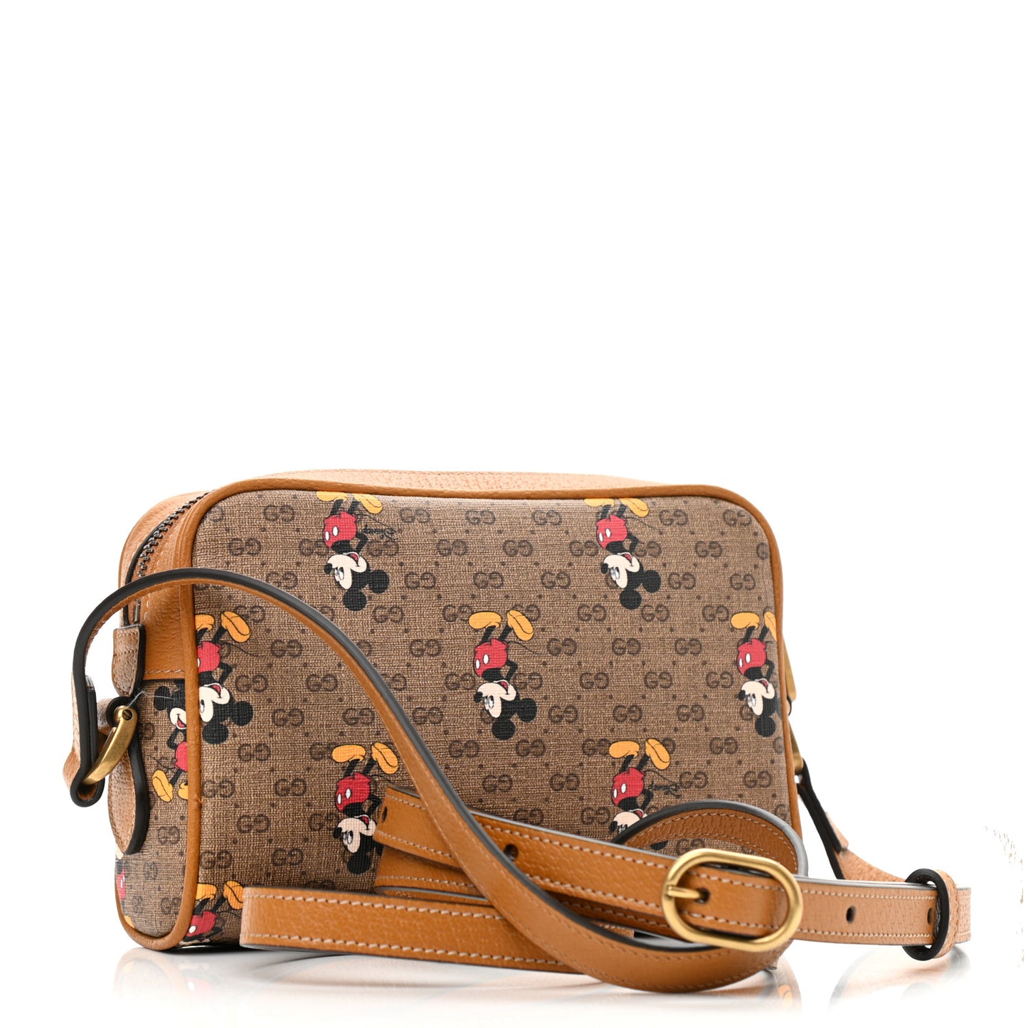 X DISNEY Mini Vintage GG Supreme Monogram Mickey Mouse Shoulder Bag Beige Vintage Sun Oil