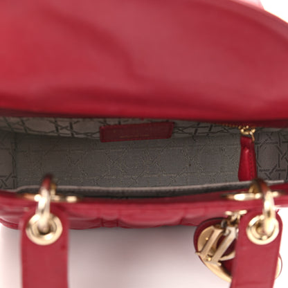 Christian Dior Lambskin Cannage Small Lucky Badges My Lady Dior Red 5 of 21