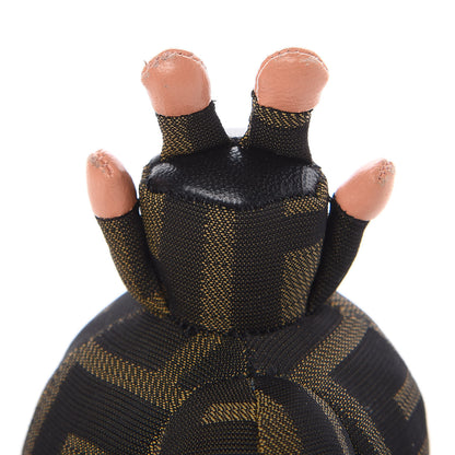 Fendi Shiny Nappa Zucca Pearl Fringe Space Monkey Bag Charm Plaster Albicocca Tobacco 4 of 6