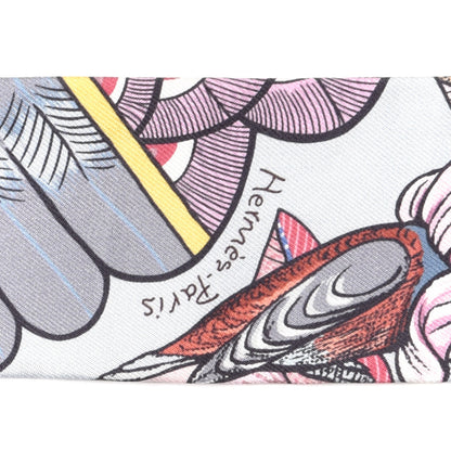 Hermes Silk Tree Of Song Twilly Bleu Pale Rose Blue Jean 4 of 5