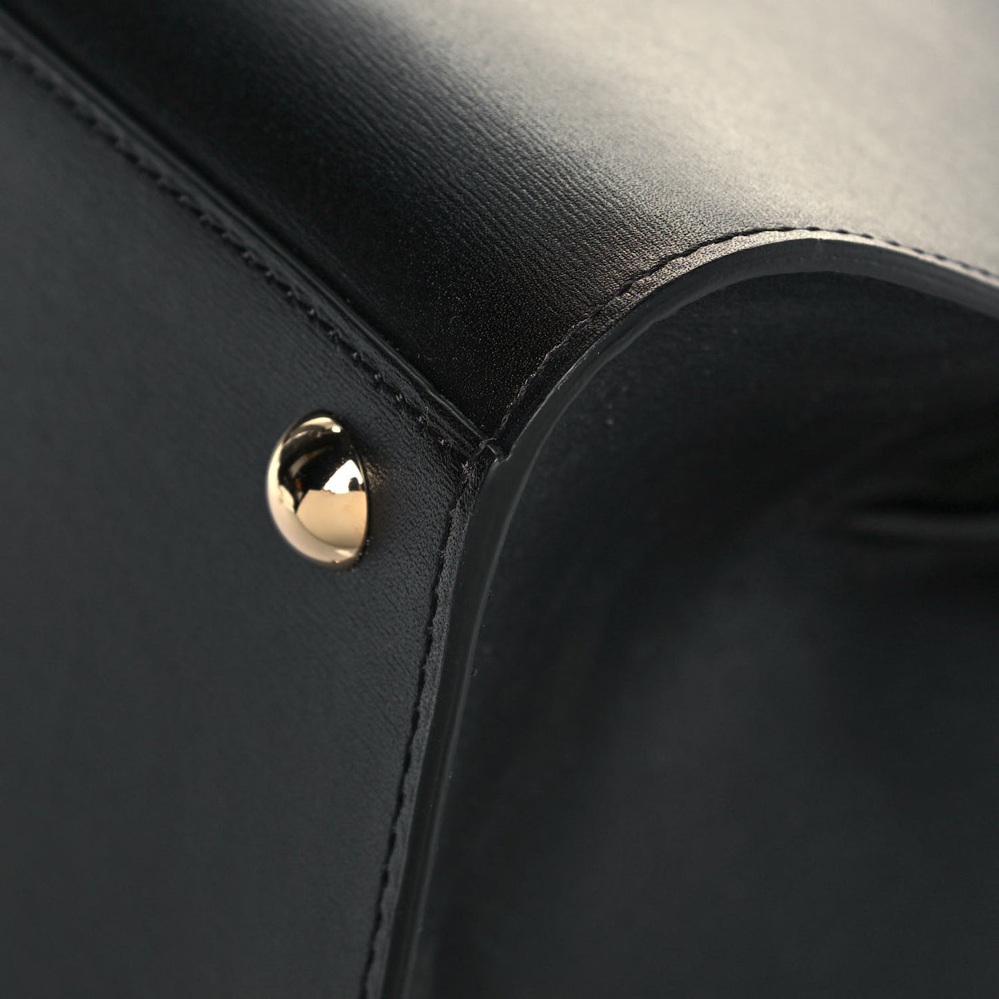 Grained Calfskin MM Brillant Satchel Black