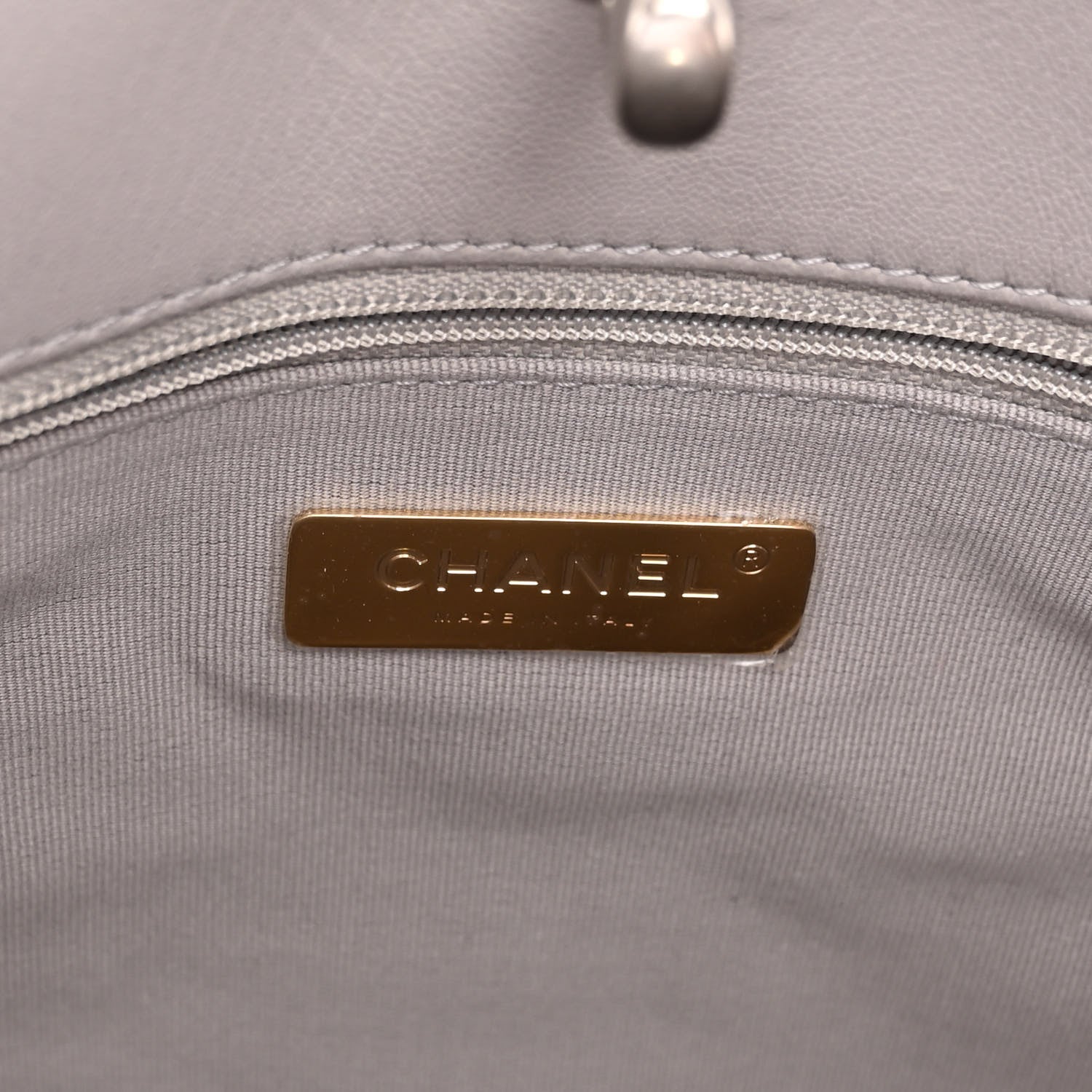 Chanel Lambskin Quilted Chanel 19 Shopping Bag Grey 6 of 10