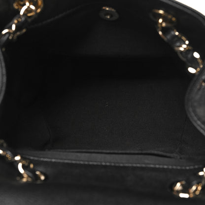 Chanel Shiny Caviar Quilted Small Pockets Drawstring Backpack Black 5 of 10