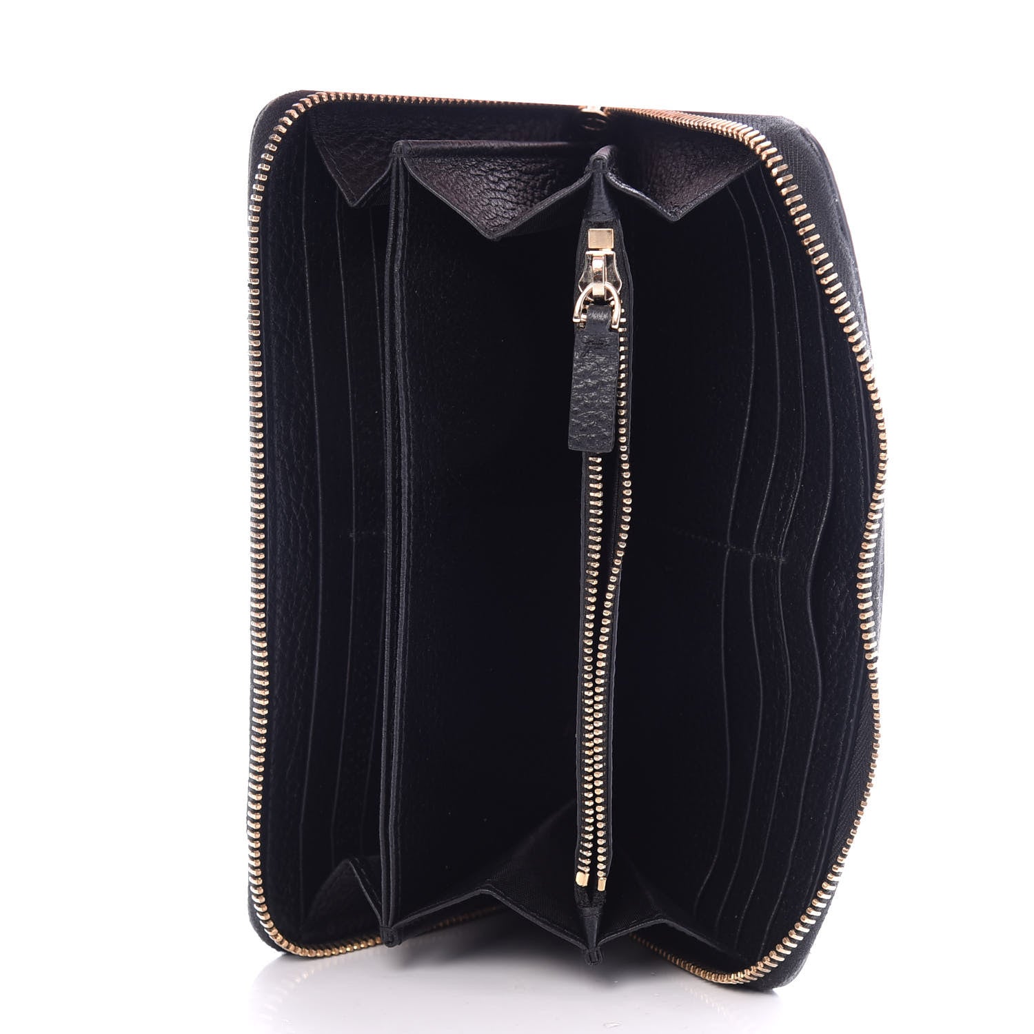 Valentino Garavani Pebbled Calfskin Rockstud Zip Around Wallet Black 5 of 6