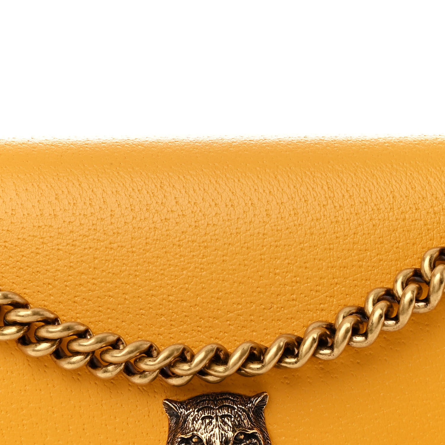 Gucci Textured Calfskin Web Animalier Chain Shoulder Bag Crop 8 of 10