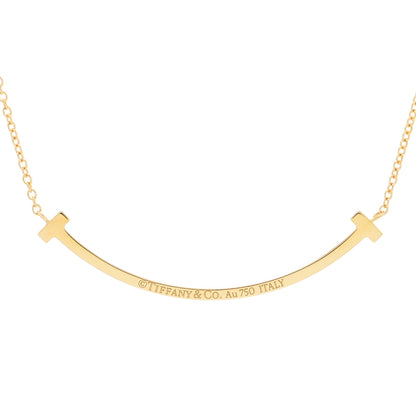 Tiffany 18K Yellow Gold Diamond Small T Smile Pendant Necklace 4 of 4