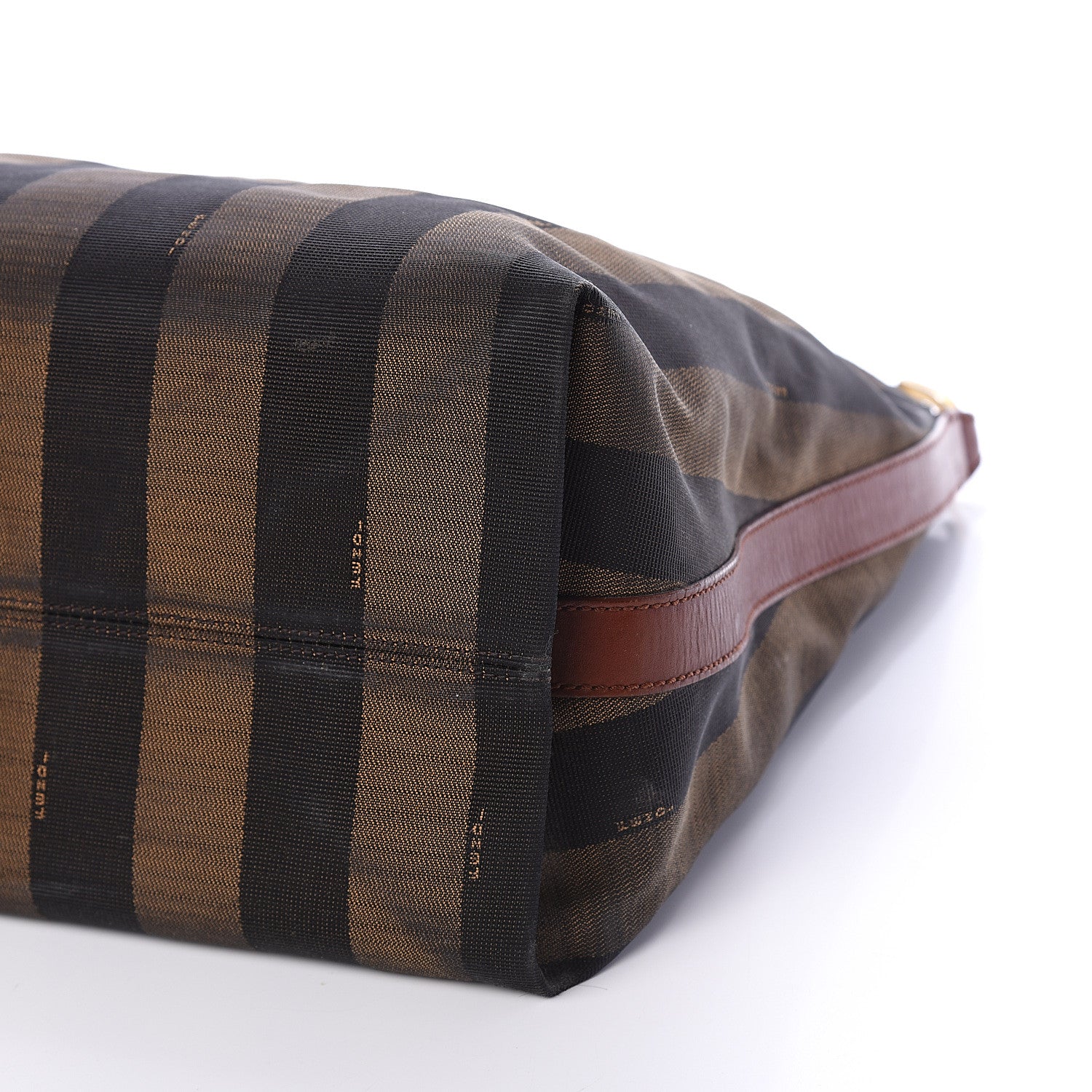 Fendi Pequin Cuoio Vegetale Large Hobo Tobacco Black Cuoio 8 of 8
