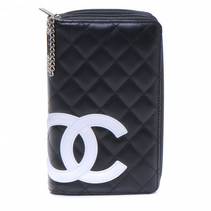 Chanel Calfskin Cambon Zip Around Organizer Wallet Black White 1 of 7