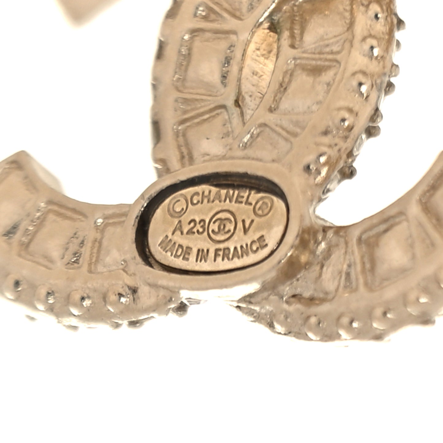 Crystal Timeless CC Earrings Light Gold