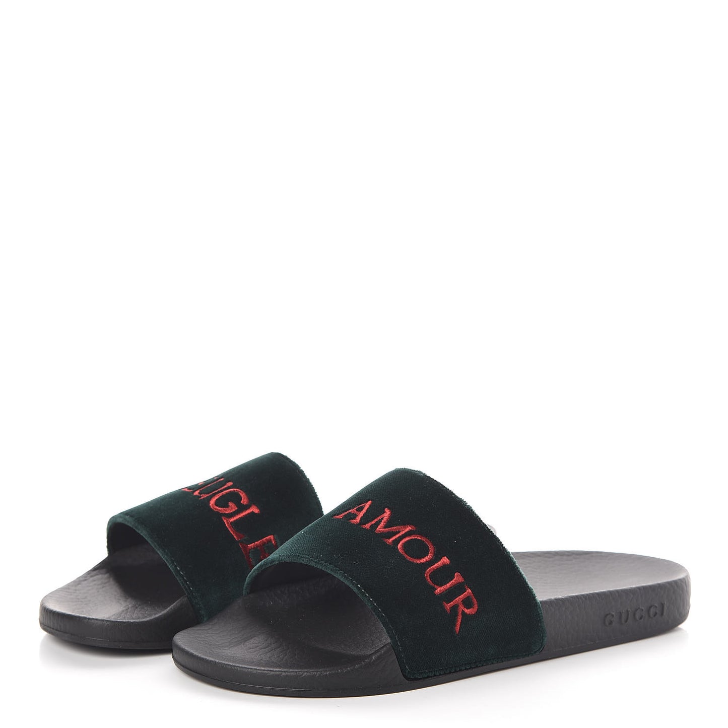 Velvet L'aveugle Par Amour Slide Sandals 38 Green