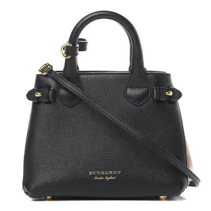 Burberry Derby Calfskin House Check Baby Banner Tote Black 1 of 11