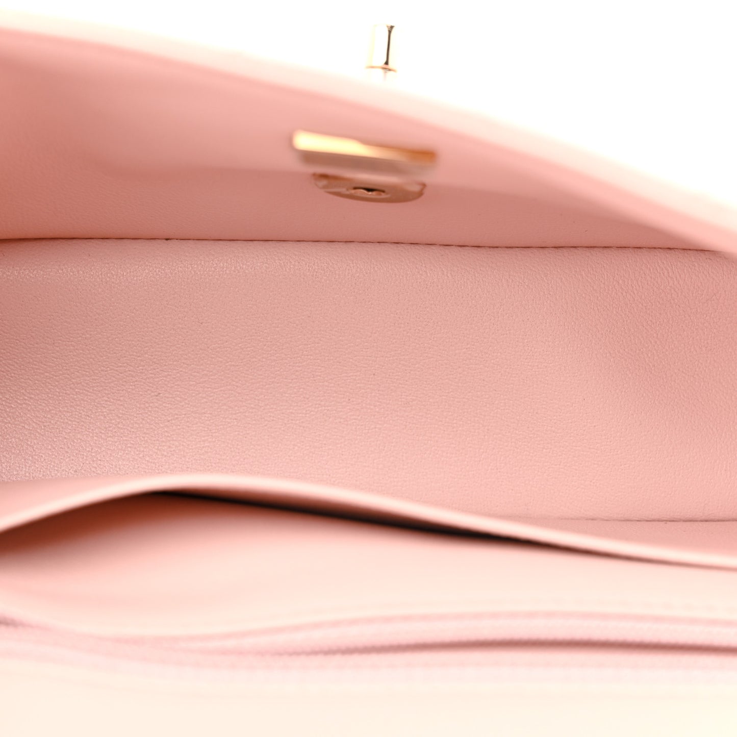 Lambskin Quilted Mini Rectangular Flap Light Pink
