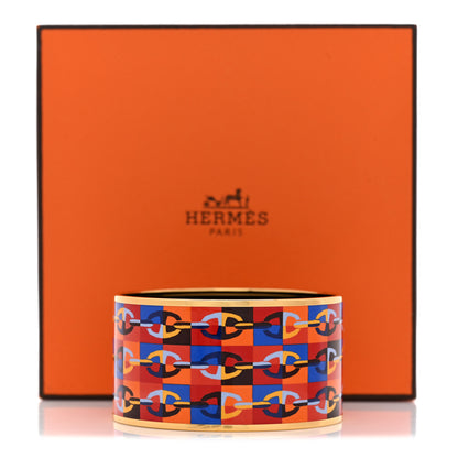 Hermes Enamel Printed Optique Chaine D'Ancre Extra Wide Bracelet 65 6 of 6