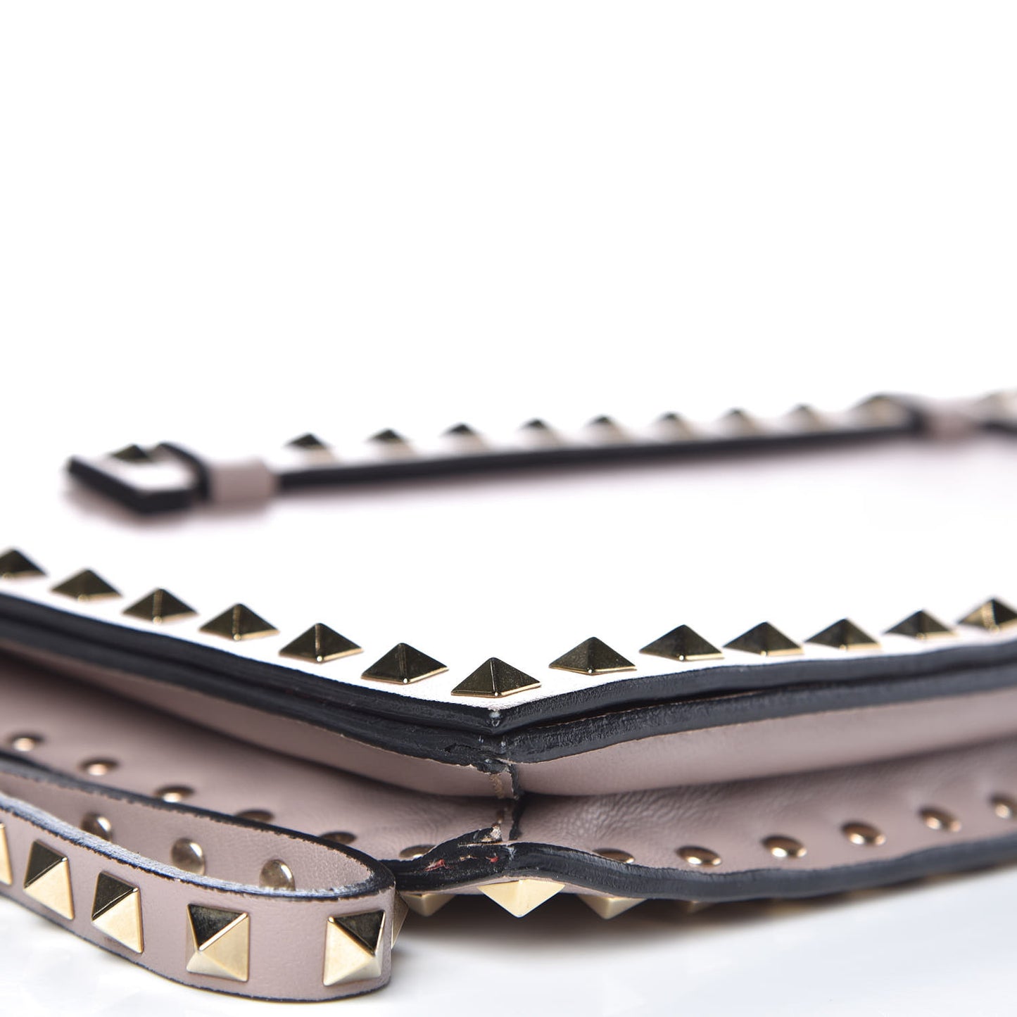Nappa Rockstud Wristlet Clutch Poudre