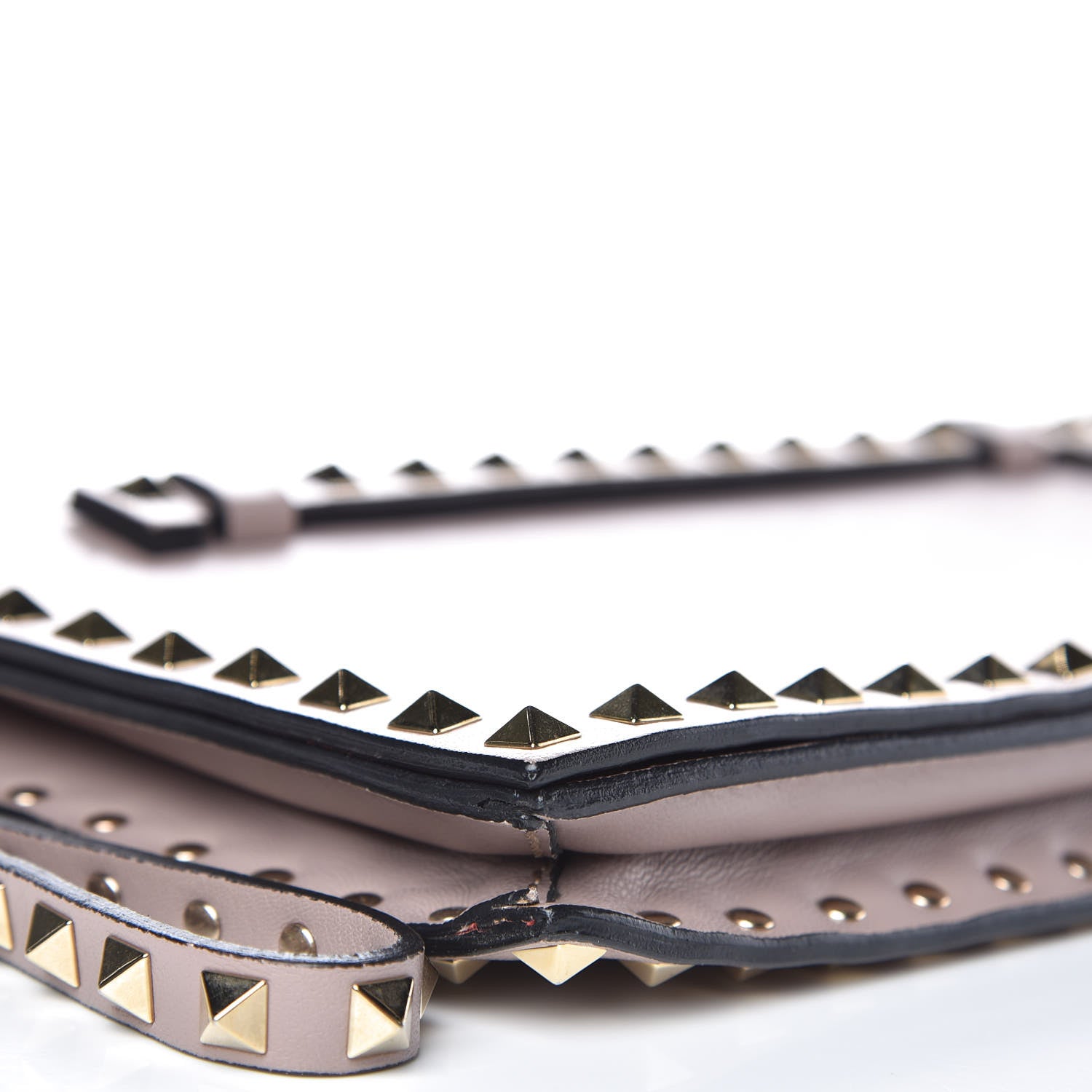 Valentino Garavani Nappa Rockstud Wristlet Clutch Poudre 9 of 11