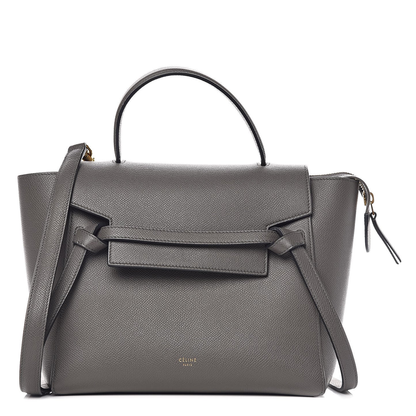 Grained Calfskin Micro Belt Bag Grey