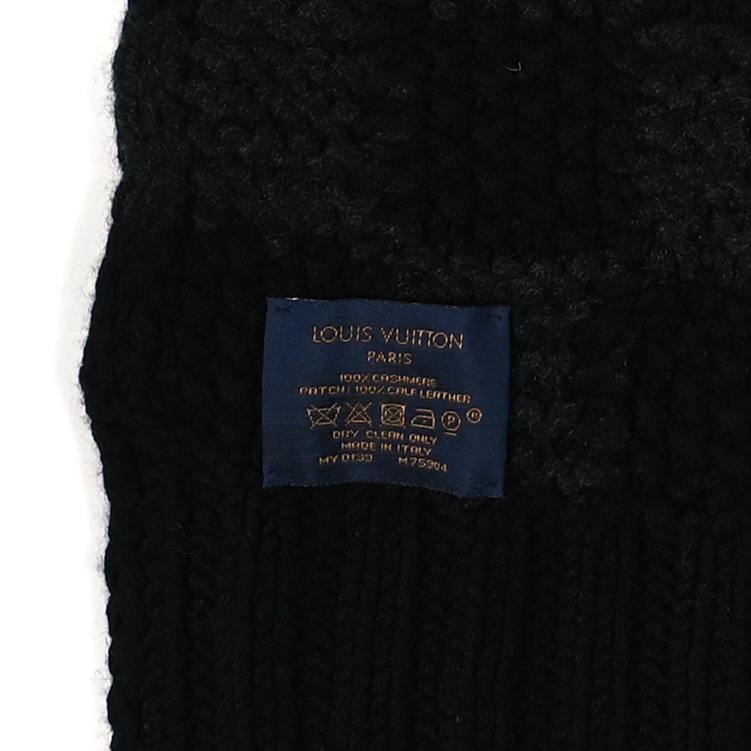 Louis Vuitton Cashmere Damier Helsinki Scarf Black 4 of 4