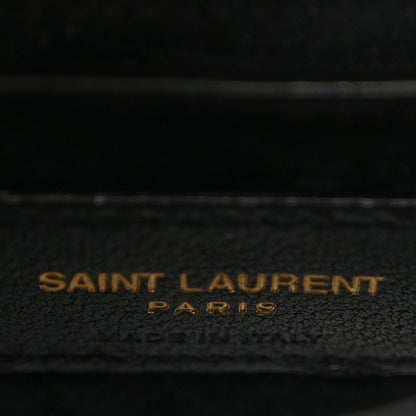 Saint Laurent Calfskin Crocodile Embossed Medium Monogram Sunset Black 7 of 11