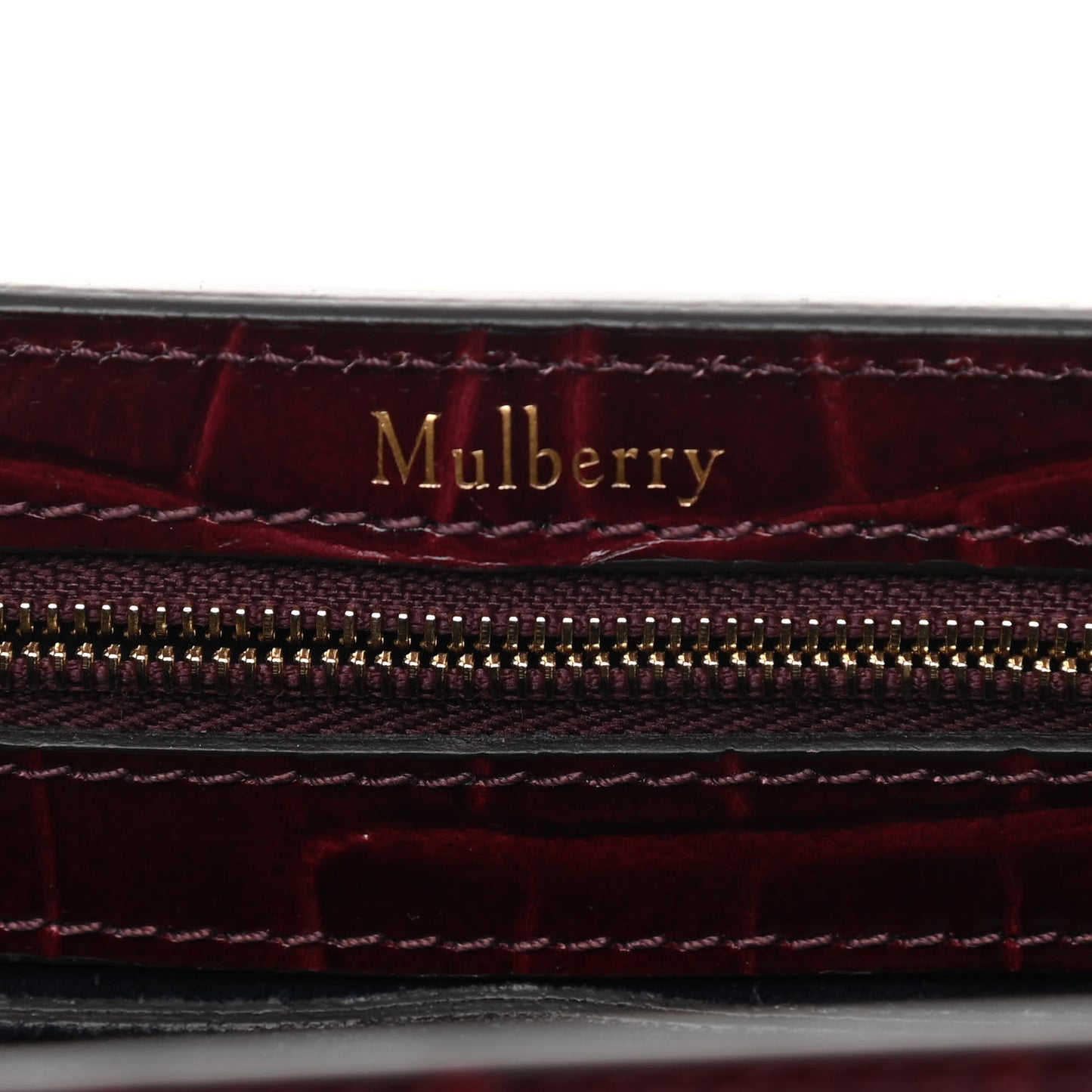 Crocodile Embossed Calfskin Bayswater Oxblood