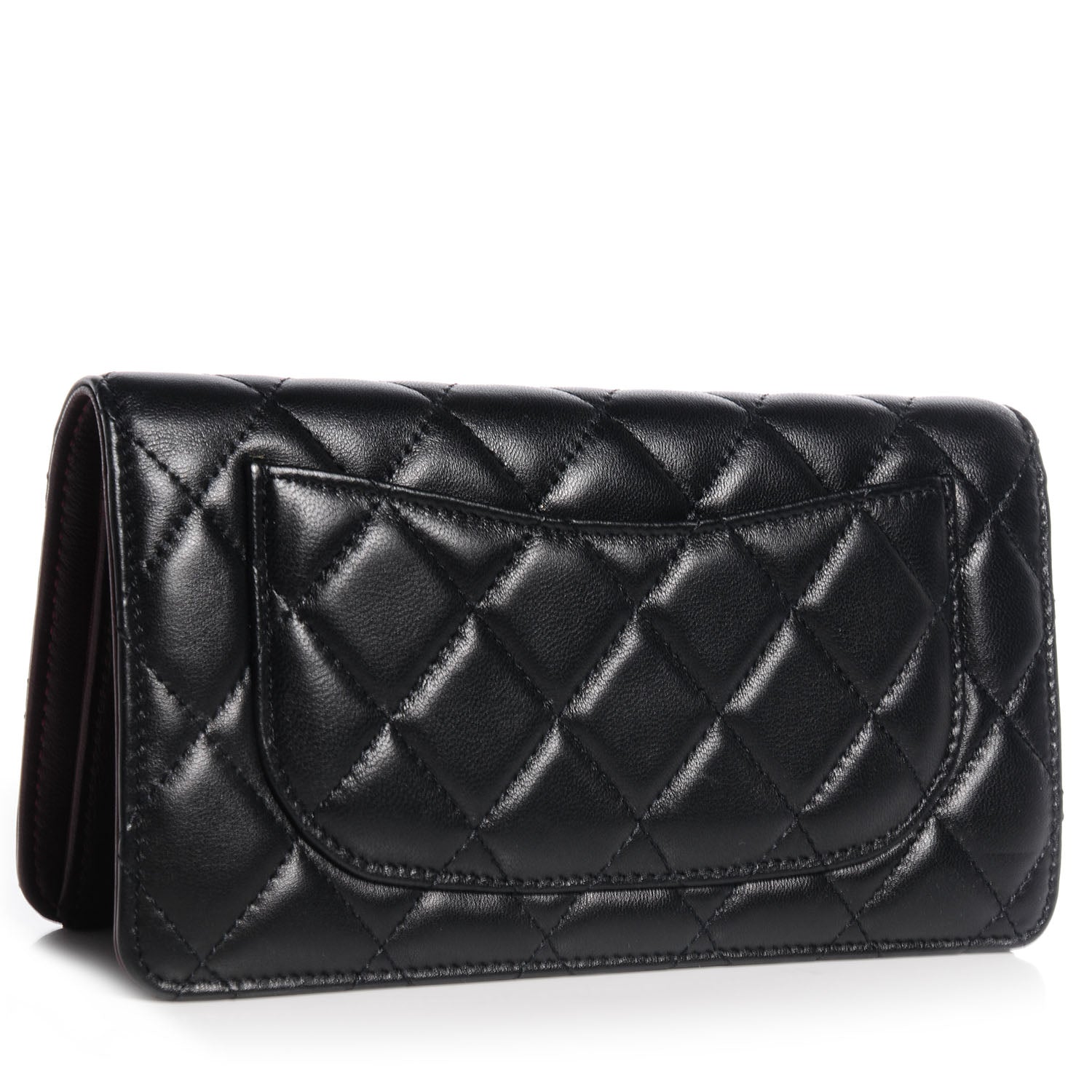 Chanel Lambskin Quilted Yen Wallet Black 3 of 8