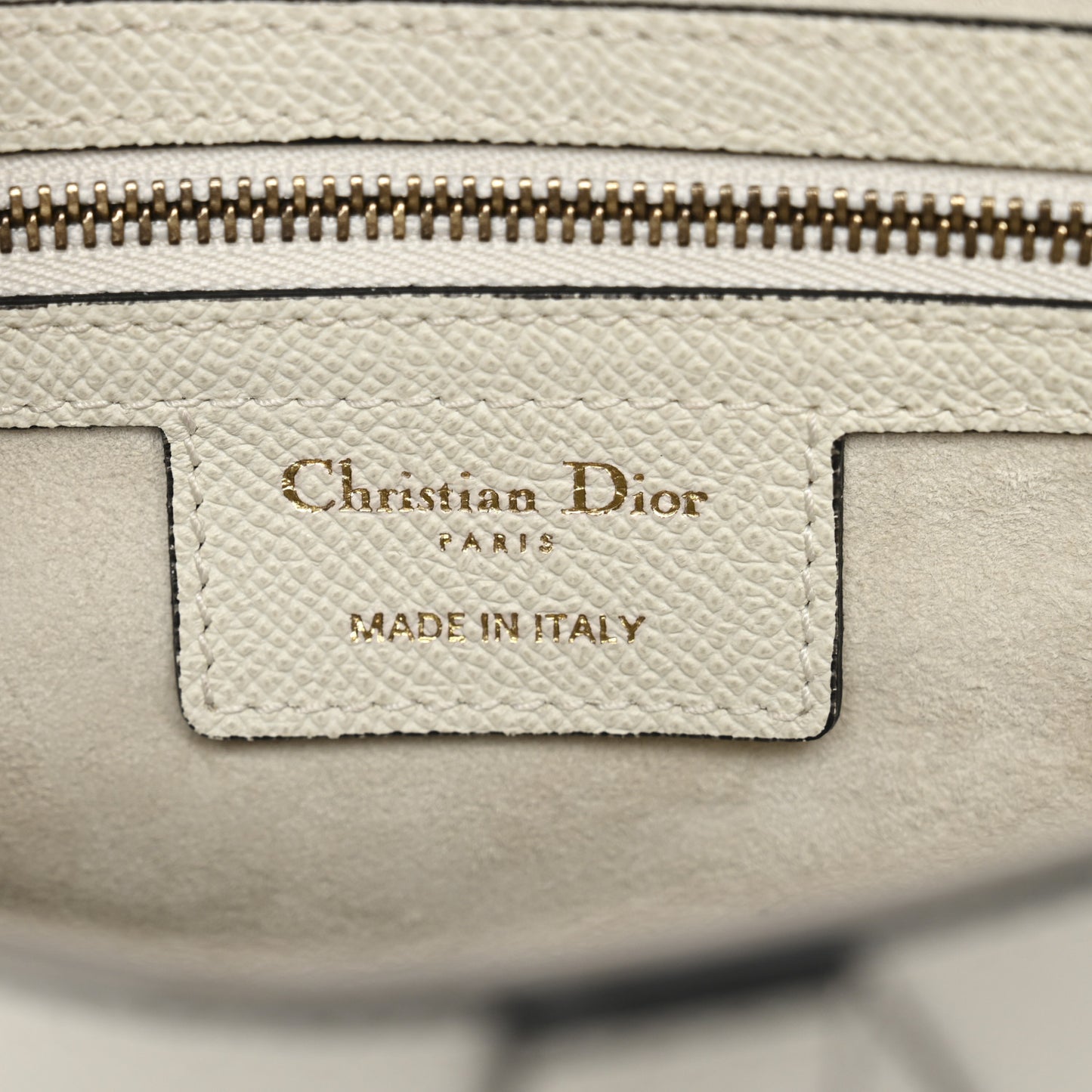 Grained Calfskin Saddle Bag White
