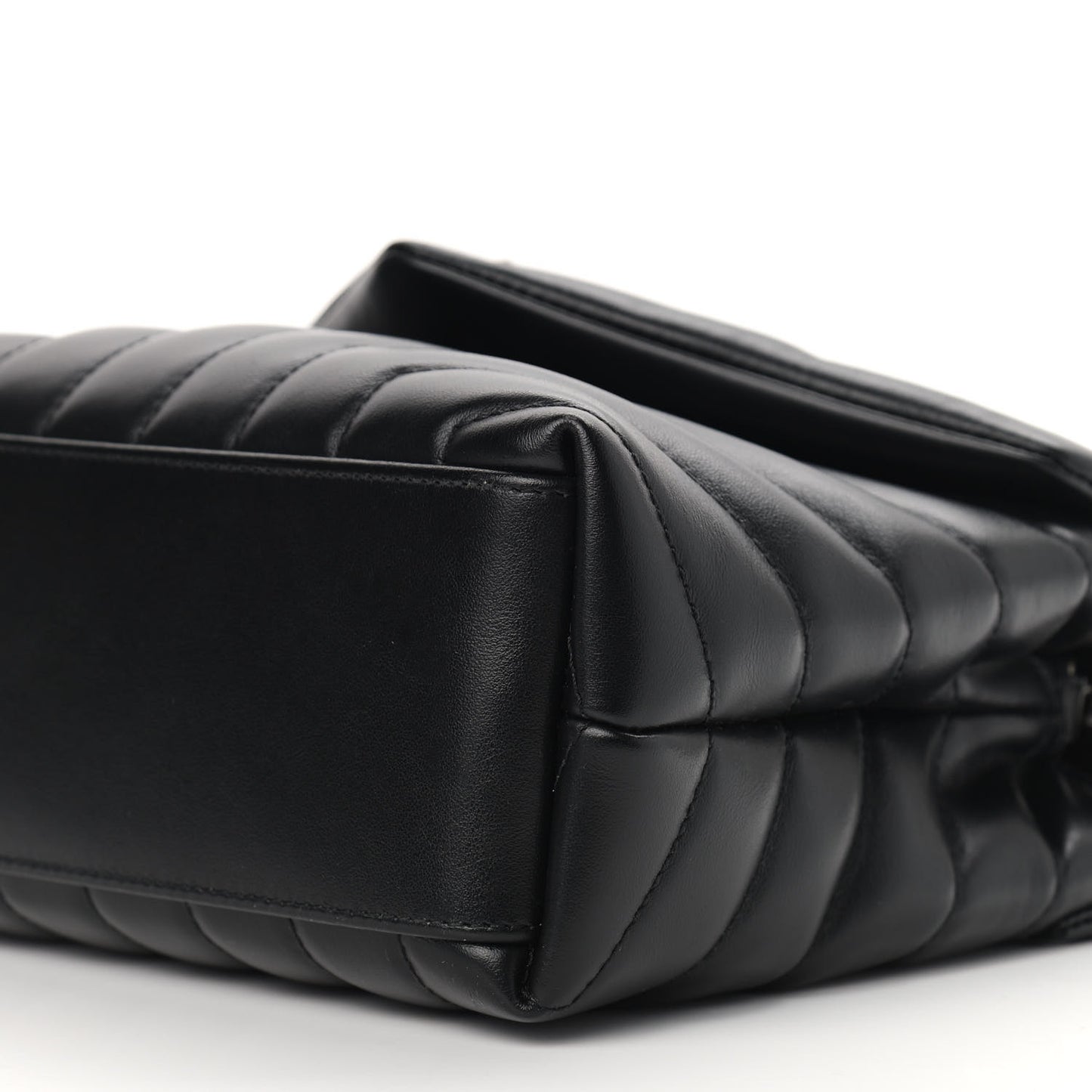 Calfskin Y Quilted Monogram Small Loulou Chain Satchel Black