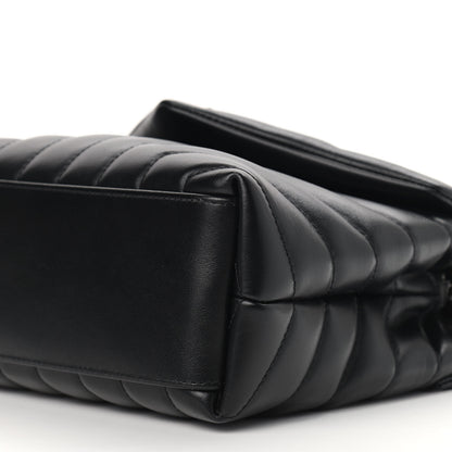 Saint Laurent Calfskin Y Quilted Monogram Small Loulou Chain Satchel Black 9 of 9