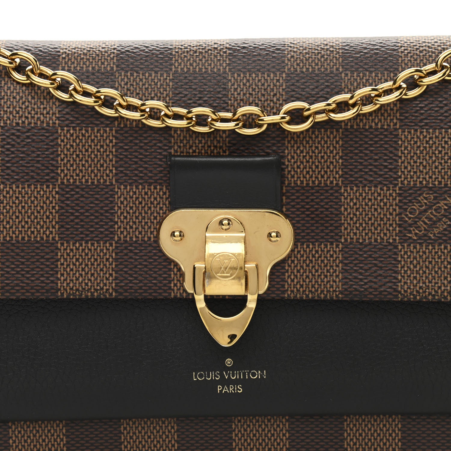 Louis Vuitton Damier Ebene Vavin Chain Wallet Black 8 of 10