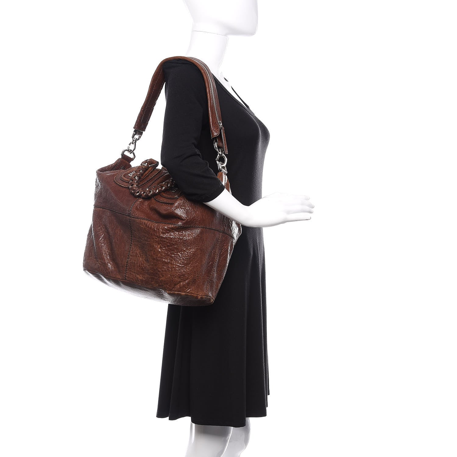 Givenchy Wrinkled Lambskin Medium Chain Wrap Nightingale Brown 2 of 10