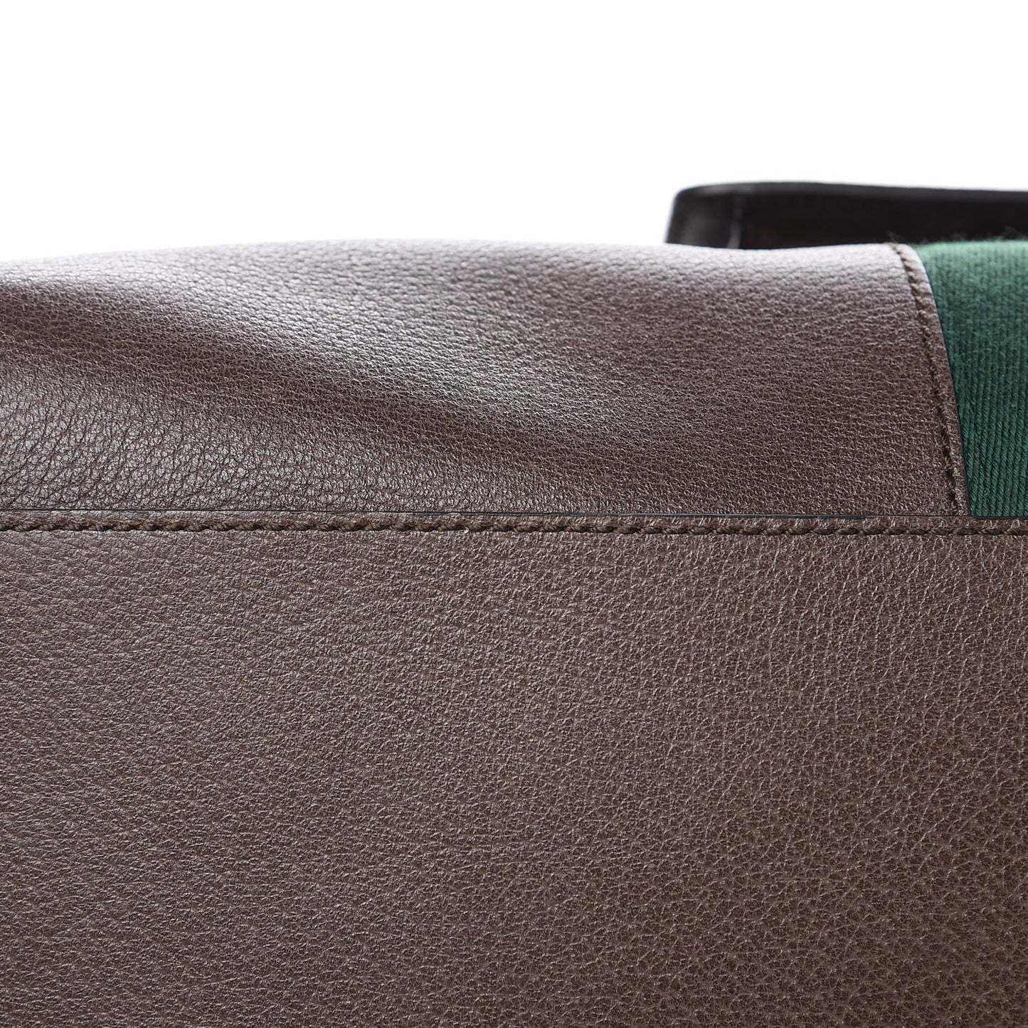 Calfskin Web Large Top Handle Bag Brown