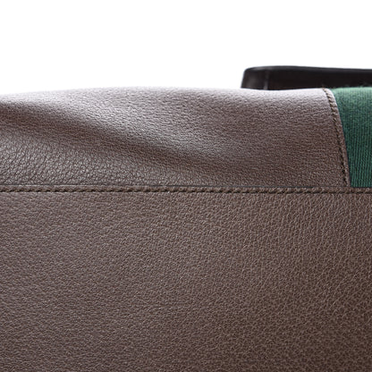 Gucci Calfskin Web Large Top Handle Bag Brown 10 of 17