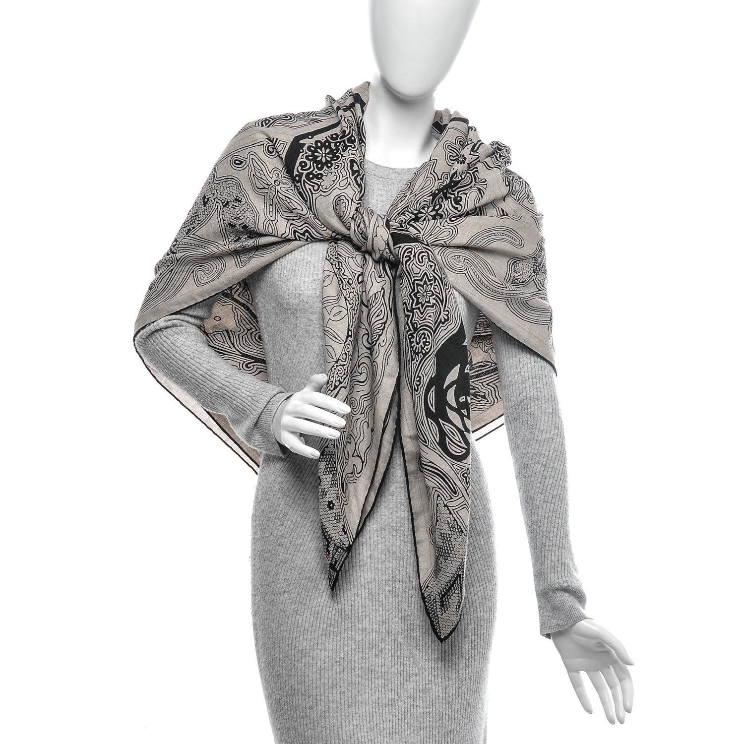 Hermes Cashmere Silk L'Arbre Du Vent Shawl 140 2 of 9