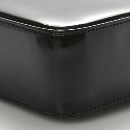 Prada Spazzolato Metal Triangle Logo Small Double Handle Crossbody Tote Black 9 of 10