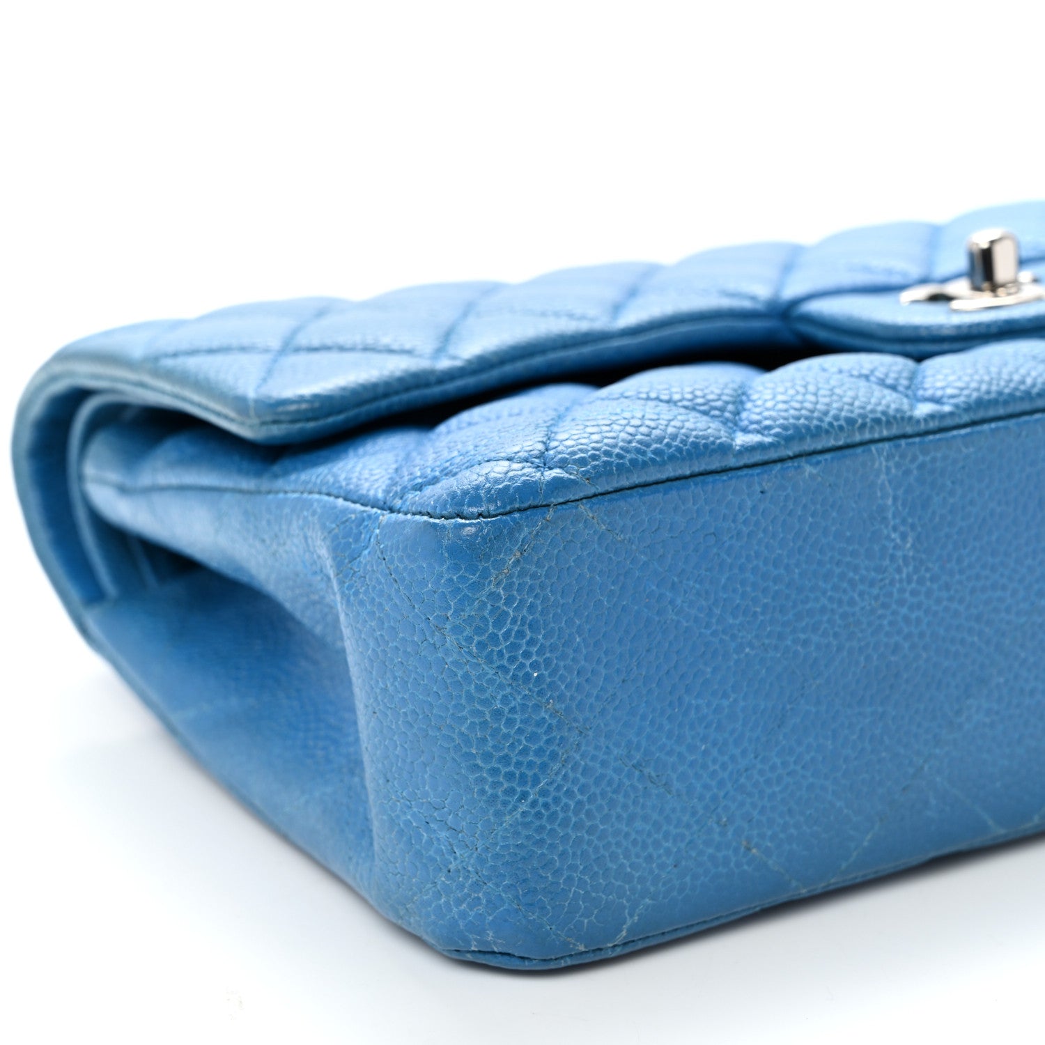Chanel Iridescent Caviar Quilted Medium Double Flap Blue 9 of 11