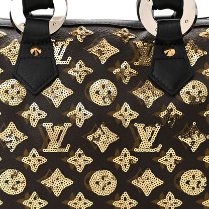 Louis Vuitton Monogram Sequins Eclipse Speedy 28 Gold 7 of 9