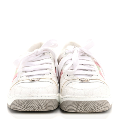 Gucci GG Monogram Web Screener Sneakers 38 White Grey Pink 3 of 10