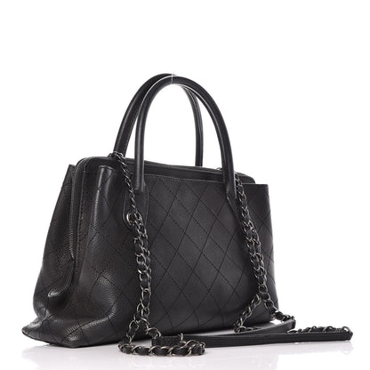Chanel Grained Vegetal Calfskin Small Urban Shopping Tote Black 3 of 11