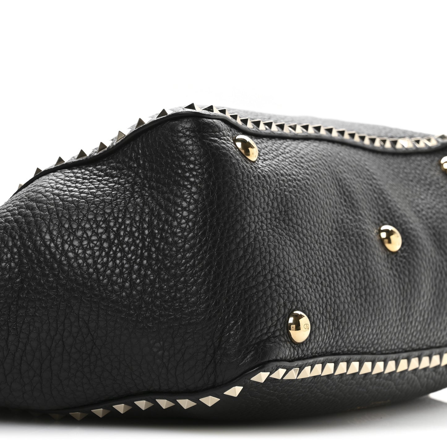 Vitello Medium Rockstud Tote Black