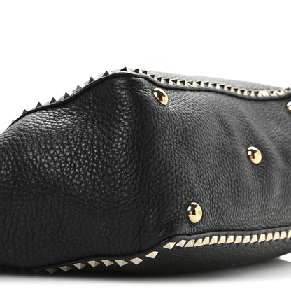 Valentino Garavani Vitello Medium Rockstud Tote Black 8 of 9