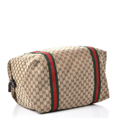 Gucci GG Monogram Web Medium Collapsible Carry On Duffle Beige Brown 4 of 7