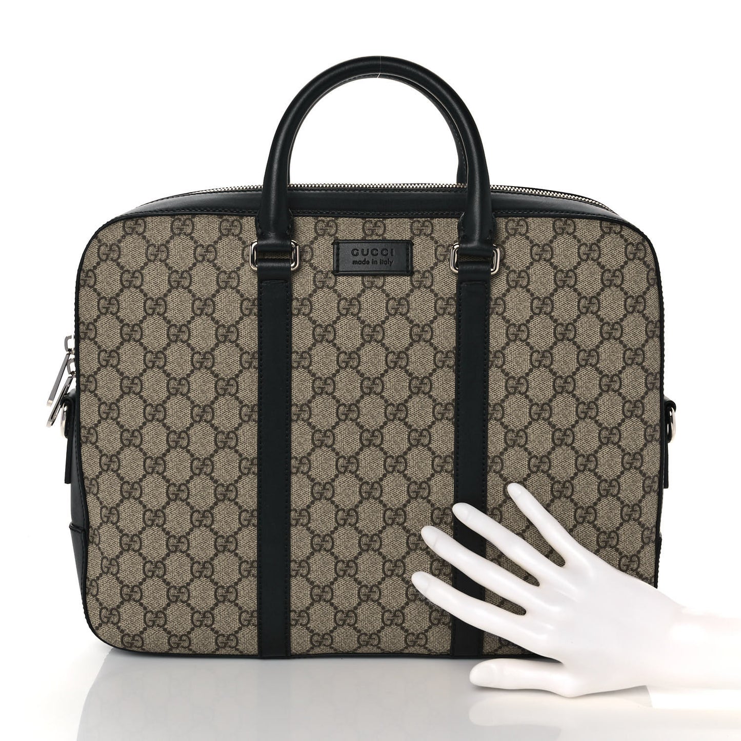 GG Supreme Monogram Eden Briefcase Black