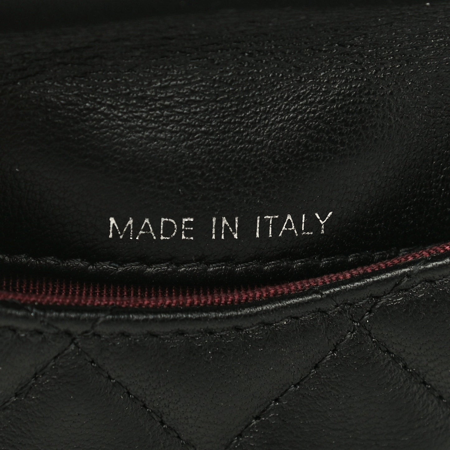 Lambskin Quilted Zip Card Holder Black