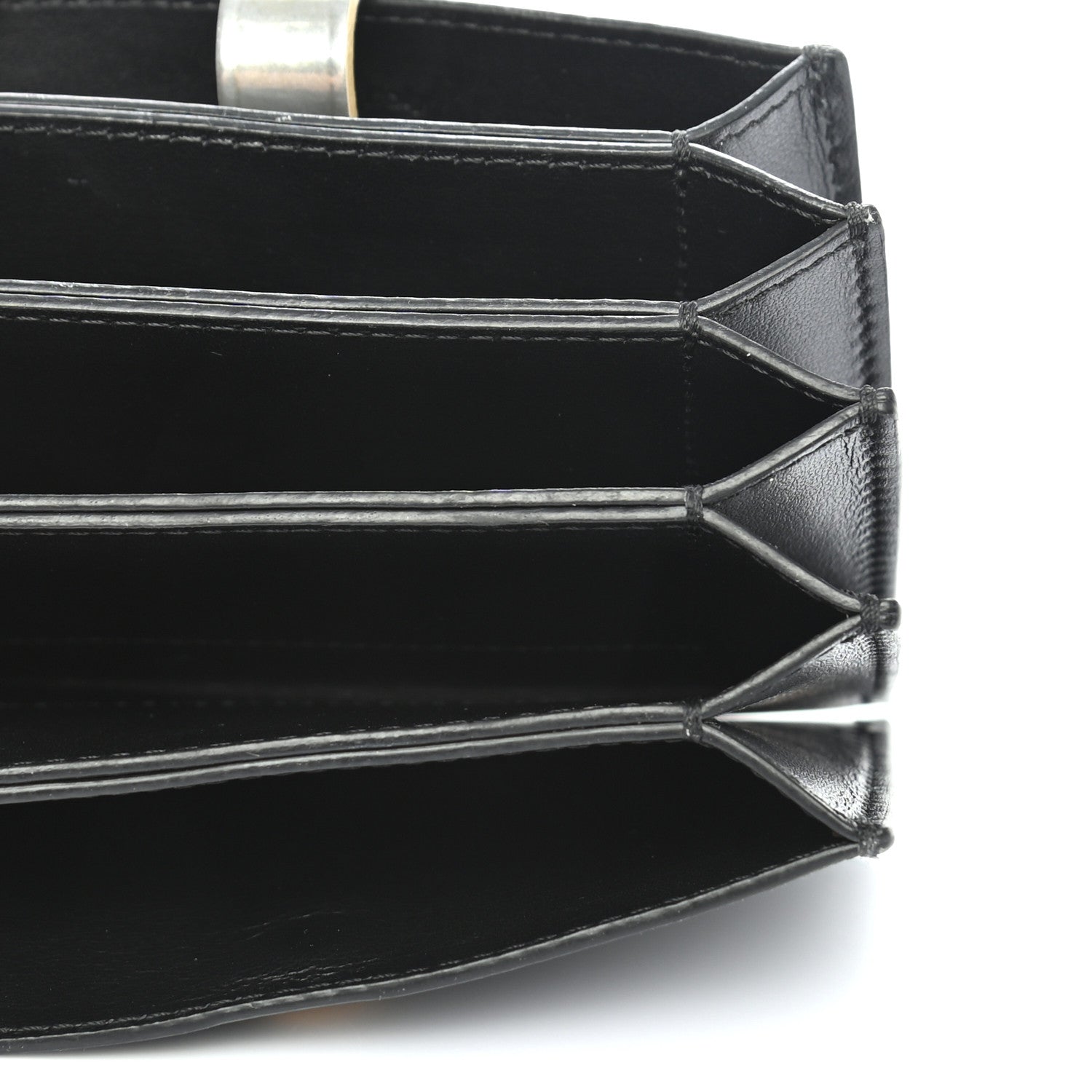 Celine Smooth Calfskin Accordion Card Holder Black Gold 5 of 7