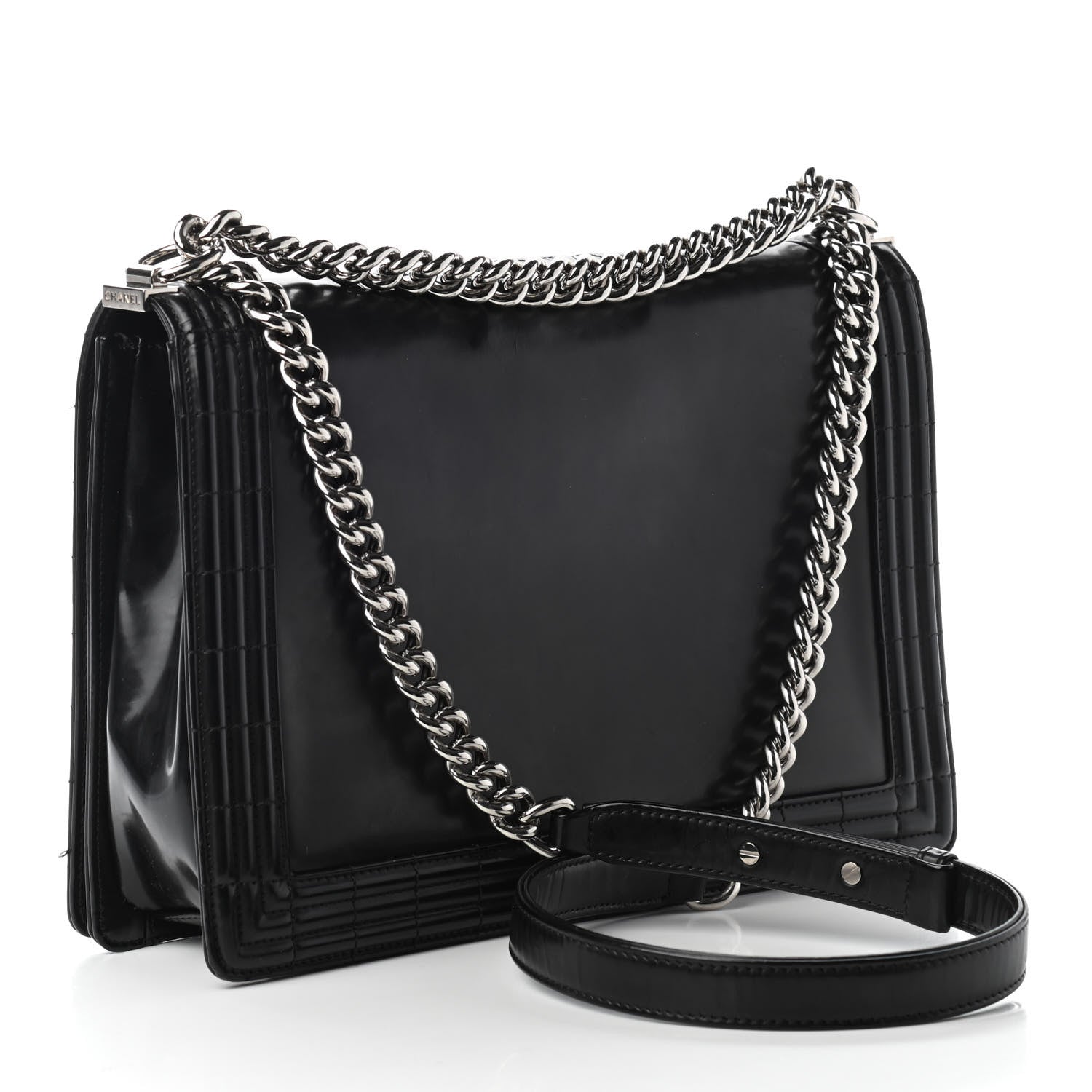 Chanel Glazed Calfskin Large Boy Flap Black 3 of 10