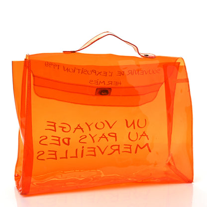 Hermes Vinyl Souvenir De L'Exposition Kelly Orange 3 of 11
