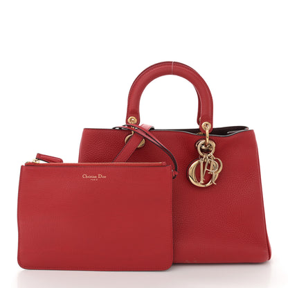 Christian Dior Bullcalf Medium Diorissimo Tote Red 3 of 12