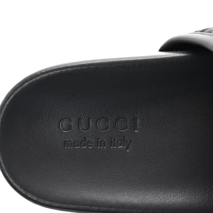Gucci Monogram Ripstop Demetra Mens Slide Sandals 8 Grey Black 8 of 10