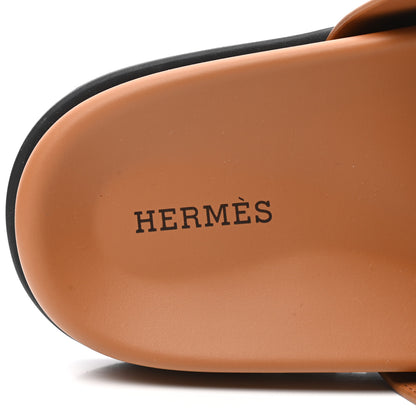 Hermes Calfskin Mens Chypre Sandals 43 Gold 8 of 9