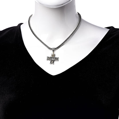 John Hardy Sterling Silver 18K Yellow Gold Cross Pendant Necklace 2 of 6