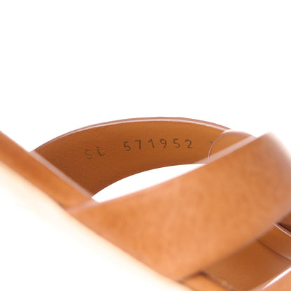 Saint Laurent Calfskin Tribute 05 Slide Sandals 36 Amber 9 of 11